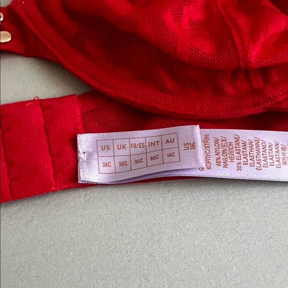 Savage X Fenty Vibrant Red Bra - Picture 4 of 6